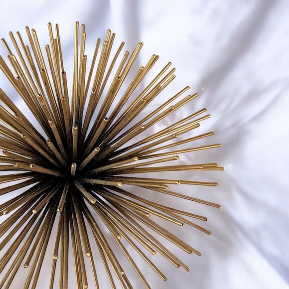 Atomic Spiky Metal Gold Black Wall Decor Anemone Sea Urchins Beach Set of 3 - Picture 8 of 11